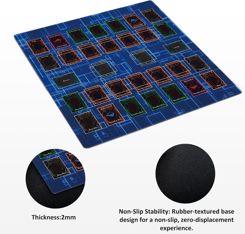 Extalas for Yugioh Playmat, 2-Player, Limited Edition Rare Dice and Free Storage Bag Master Rule Duel Field Zones, Large Card Game Mat (Basic2) - Image 3